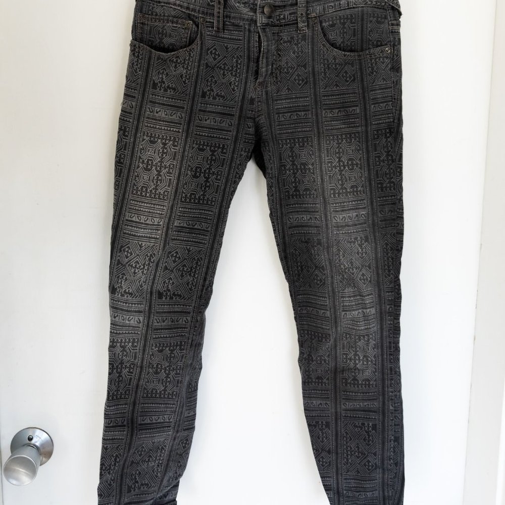 Free People Stretch Patterned Jeans Sz28